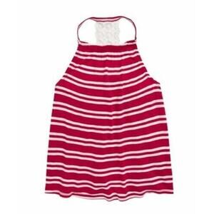 Tucker + Tate Girls Paradise Lace Back Tank Red Beetroot Double Stripe L(10/12)